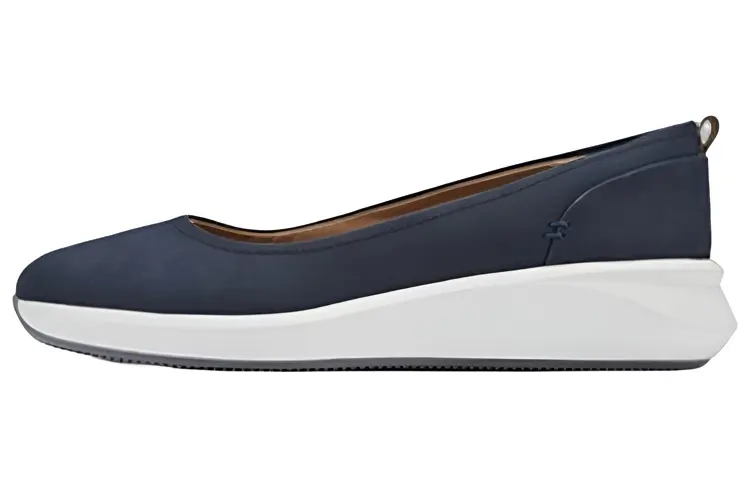 Clarks Leather Casual Shoes 4.5cm Women's Marine Blue