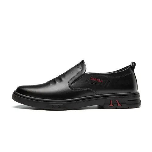 CARTELO Cow Split Leather Men's Casual Shoes Men's Black