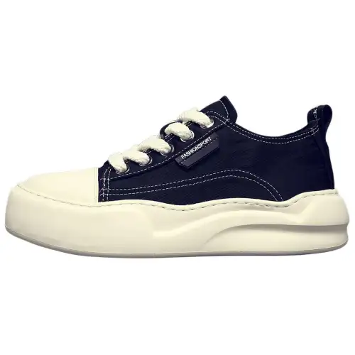 JANE HARLOW Textile, Synthetic Leather Breathable And Lightweight Low top Casual Shoes Men's Black