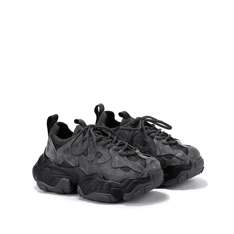SELAIYA Fabric Low top Chunky Sneakers 6cm Women's Black