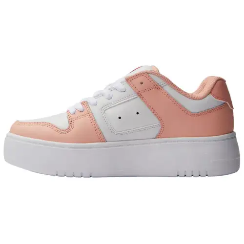 DC Shoes Leather Low top Skateboard Shoes Women's White Pink