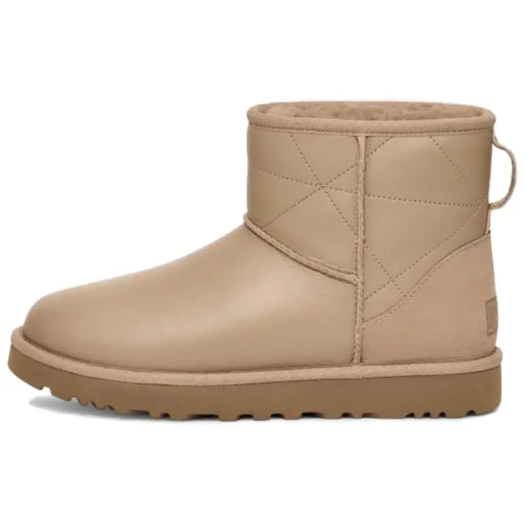 UGG CLASSIC MINI Pearlized Short Snow Boots Unisex Sand Dune