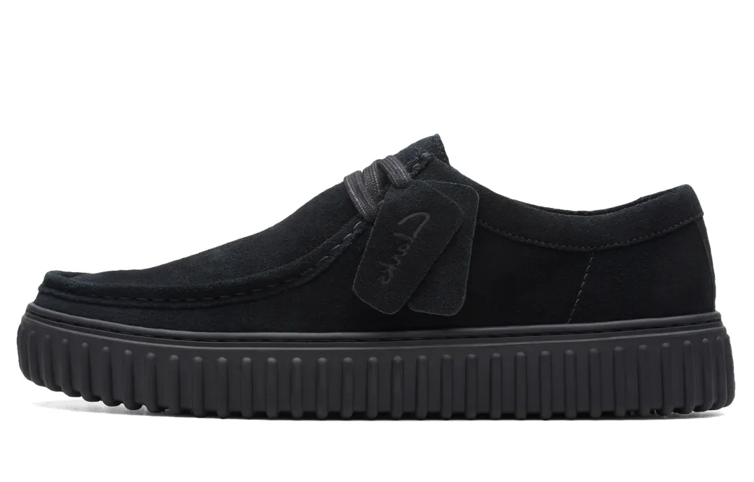 Clarks Cow Split Leather Casual Shoes Men's Black