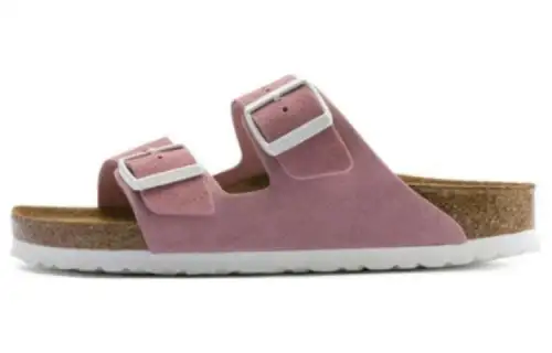 Birkenstock Leather Slide Slippers Women's Rose