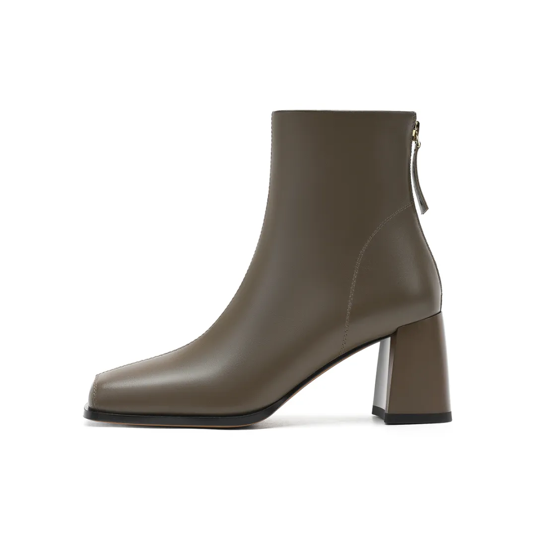 HARSON Cow Leather Ankle Boots 6.5cm Women's
