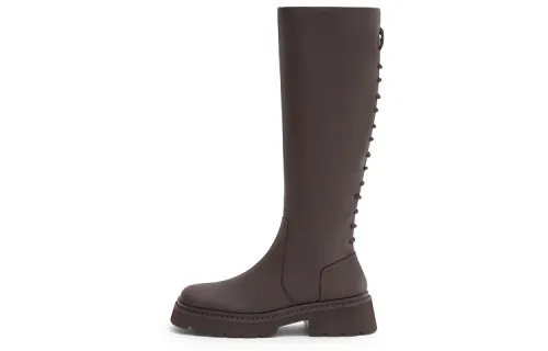 CHARLES&KEITH Pu Knight Slim Knee High Boots Women's Dark Brown