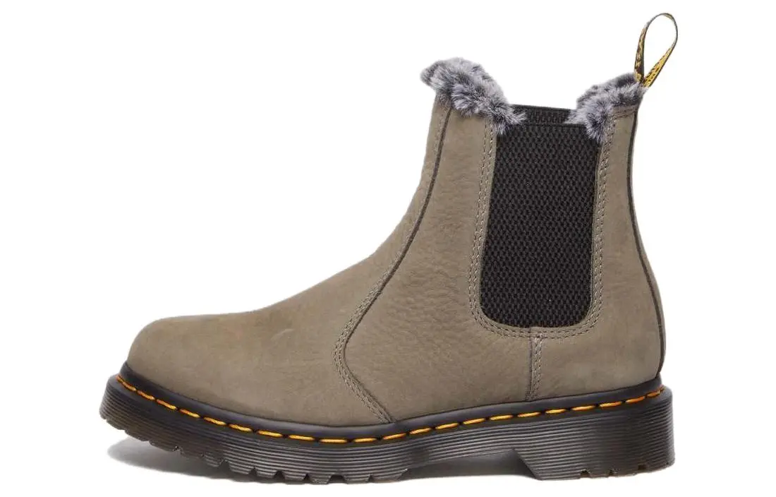 Dr.Martens 2976 Leather Short Chelsea Boots Women's Gray