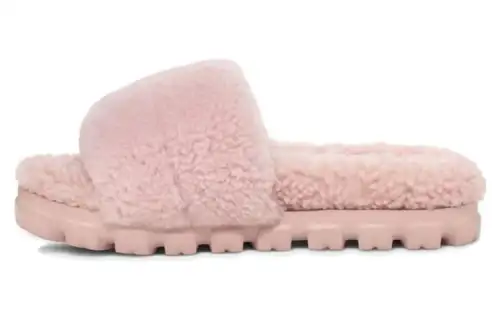 UGG Sheepskin Slide Slippers Women's Rose Gray