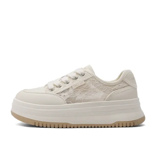 BELLE Abrasion Resistant Abrasion Resistant Low top Skateboard Shoes Women's Beige