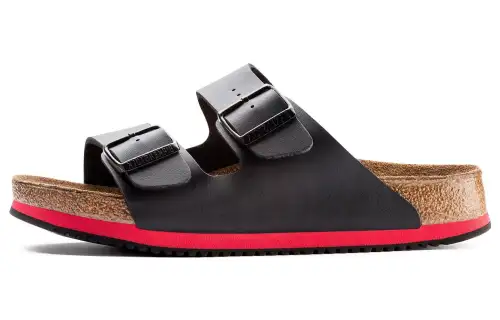 Birkenstock Synthetic Leather Slide Slippers Unisex Black
