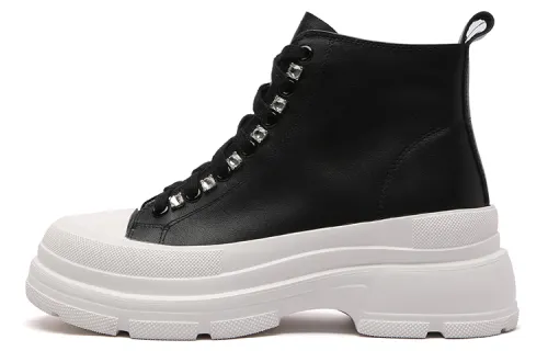 PACO GIL Platform Shoes Women's Black White