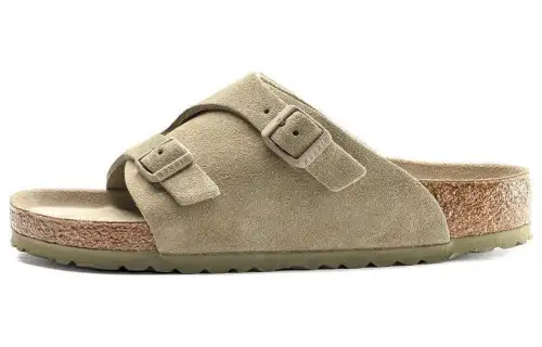 Birkenstock Zurich Soft Footbed Suede Sandals'Faded Khaki'