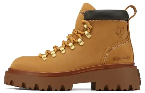 Naked Wolfe Resort Short Combat Boots 5cm Women's Brown