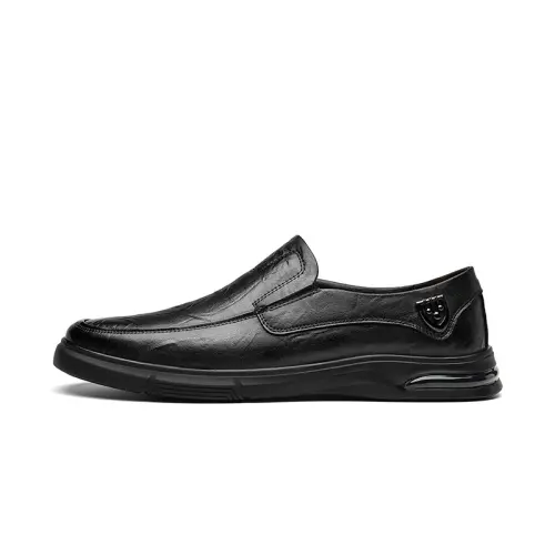 CARTELO Cow Split Leather Men's Casual Shoes Men's Black