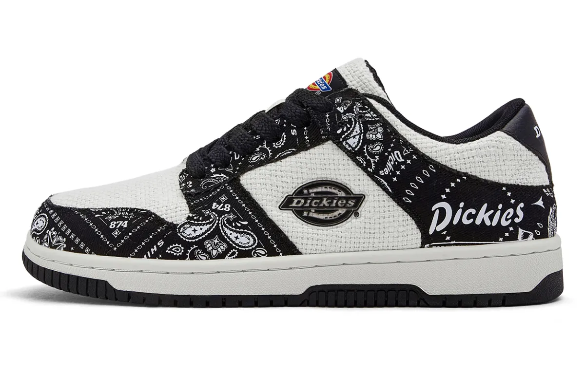 Dickies Fabric Low top Skateboard Shoes Men's Black White
