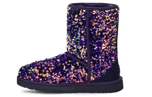 UGG Classic Short Stellar Sequin velvet snow boots sequin stars women's black basket purple