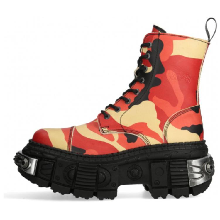 NEW ROCK Crew Combat Boots Unisex Red