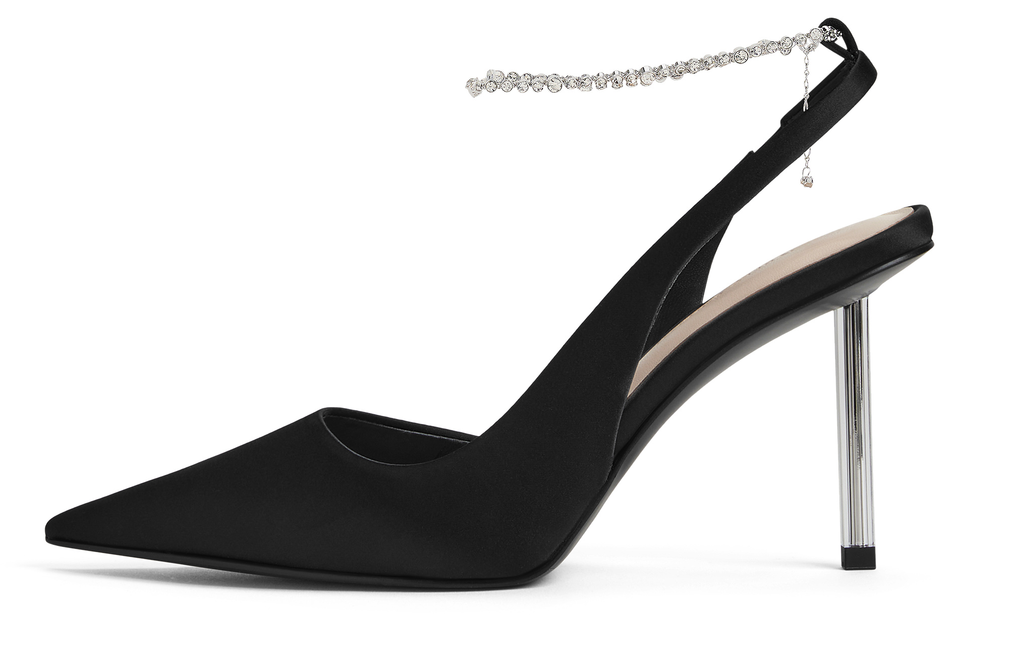 CHARLES&KEITH Small Ck PU, Textile, Synthetic Leather One Strap Sandals 9.1cm Women's