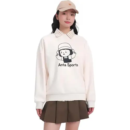 Anta x NEIXINXIAOHAI Life Collection Sweatshirt Women's Vanilla Ecru