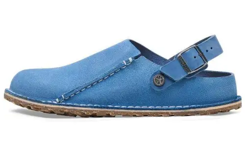 Birkenstock Split Suede Low top Casual Shoes Unisex Blue Narrow