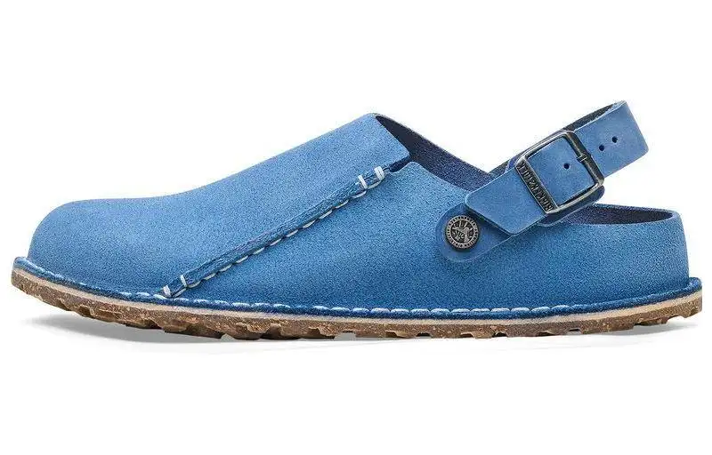 Birkenstock Split Suede Low top Casual Shoes Unisex Blue Narrow