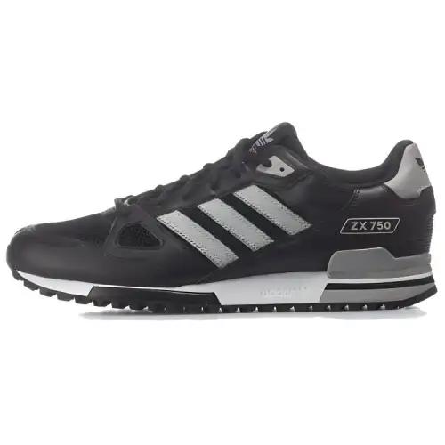 Adidas Originals ZX 750 Classic And Versatile Slip Resistant Abrasion Resistant Low top Casual Shoes Men's Black Gray