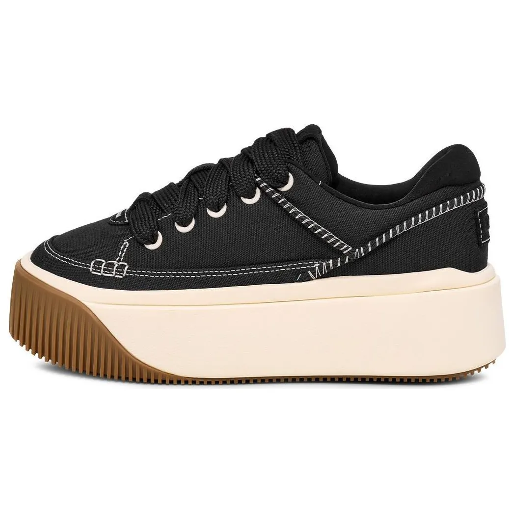 UGG Fashion Platform Fabric Low top Casual Shoes Unisex Black