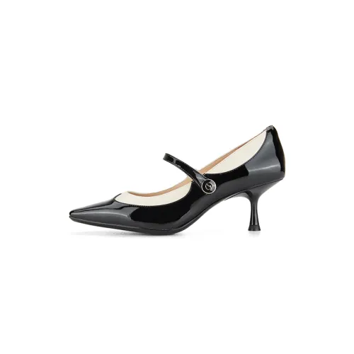 D FUSE SCANDINAVIA Patent Leather Slim Heel Mary Jane Shoes 6cm Women's