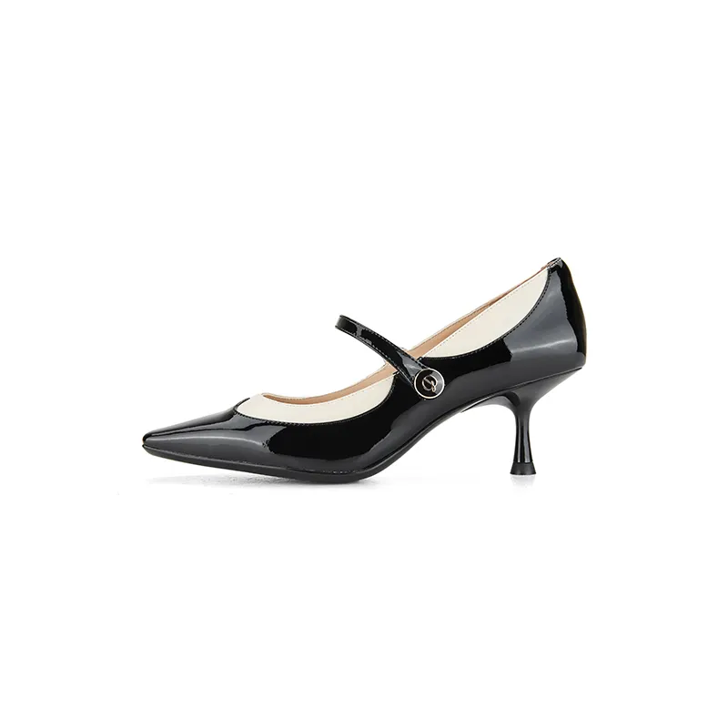 D FUSE SCANDINAVIA Patent Leather Slim Heel Mary Jane Shoes 6cm Women's