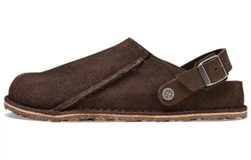 Birkenstock Split Suede Low top Casual Shoes Unisex Coffee Narrow