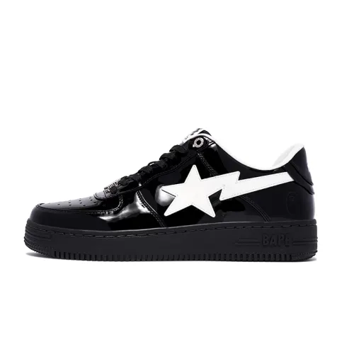 A BATHING APE Bape STA Cow Leather Abrasion Resistant Abrasion Resistant Low top Casual Shoes Women's