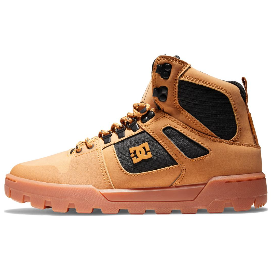 DC Shoes Leather Non Slip And Waterproof High top Mountaineering Shoes Men's Brown