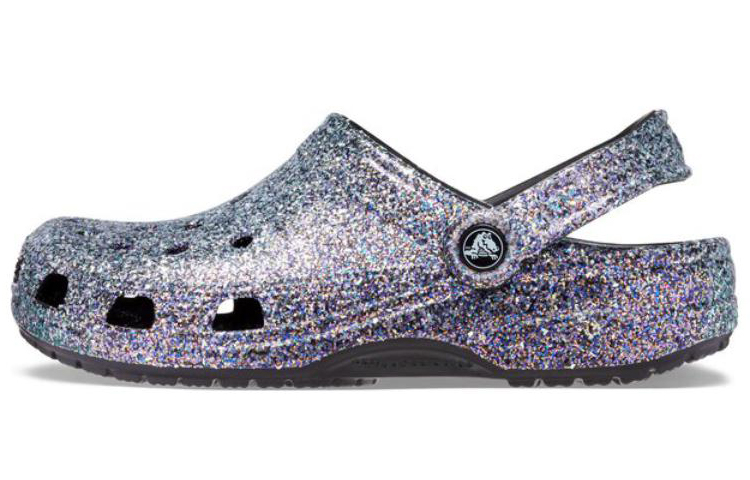 Crocs Classic Glitter Clogs 'Silver Multi'