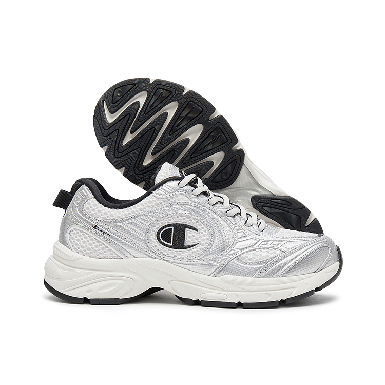 Champion Low top Running Shoes Unisex Silver White/Black