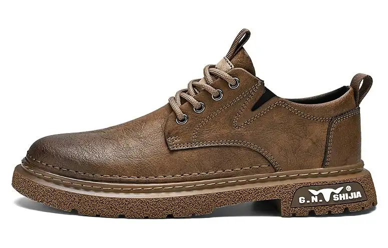 G.N.SHIJIA Men's Casual Shoes Men's Low Top Coffee