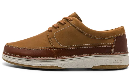 Clarks Cow Leather Low top Casual Leather Shoes Men's Dark Umber