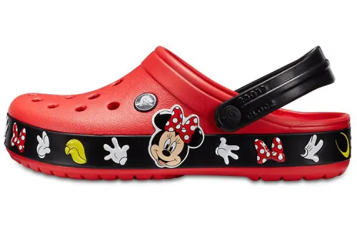 Crocs Crocband Cartoon Mickey Mouse Wear Resistant Unisex Red Black Sandals 'Red Black'
