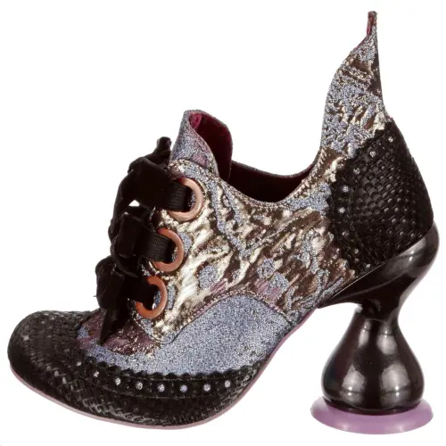 IRREGULAR CHOICE Pu Ankle Boots 9.8cm Women's Black Beige