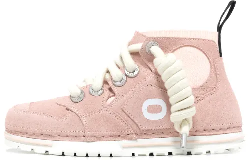 OETZI Cow Suede Mid top Skateboard Shoes Women's Dark Pink