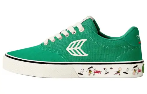 PEANUTS x CARIUMA Suede Low top Skateboard Shoes Unisex Green
