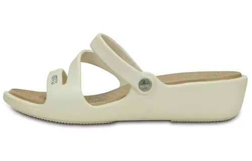Crocs Slide Slippers Women's Oyster Color/Gold