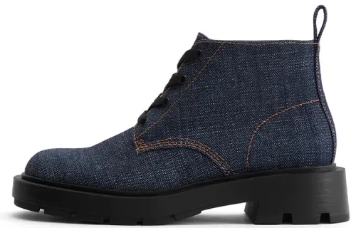 CHARLES&KEITH PU Combat Boots Women's Dark Blue