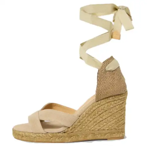 Castañer Cotton Fabric One Strap Sandals Women's Beige