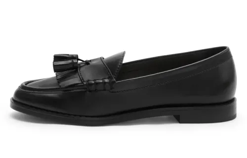 CHARLES&KEITH Pu Flat Mid Low Heel Shoes Women's Black
