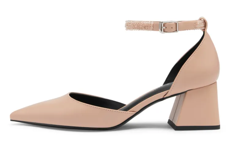 CHARLES&KEITH Pu Chunky Heel High Heels 5.5cm Women's