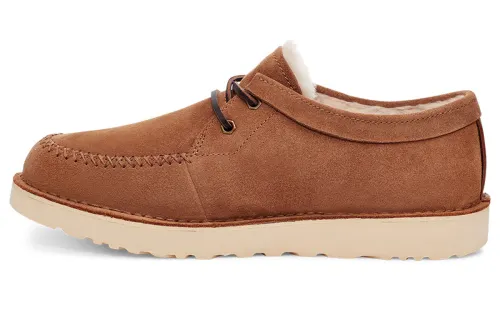 UGG Campout Lace Low two-layer cowhide first-layer cowhide suede non-slip warm ankle-length snow boots men's chestnut brown