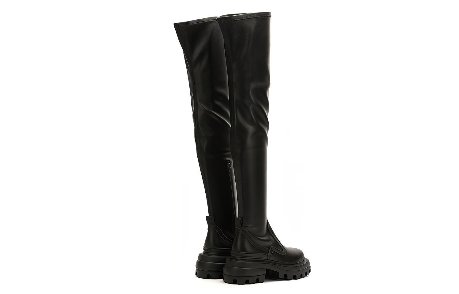 DAPHNE LAB Candy Series Knee High Over The Knee Boots Women's Black