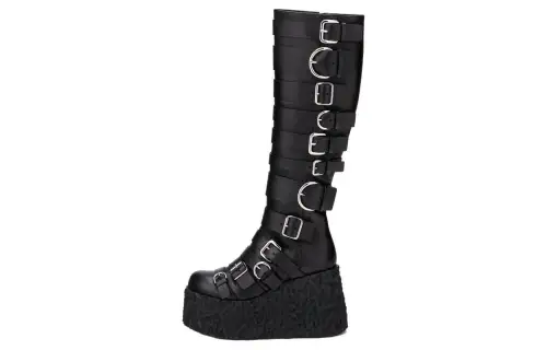 AGL Leather Knee high Boots 12cm Women's Black