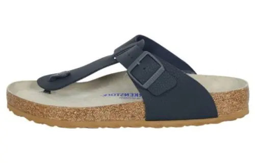 Birkenstock Leather Fashion Slippers Men's Gray