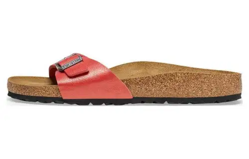 Birkenstock Synthetic Leather Slide Slippers Women's Mars Red Regular